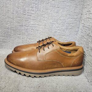 Johnston & Murphy Braydon 20-5586 Mens Size 13M Tan Brown Plain Toe Oxford Shoes